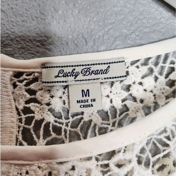 Lucky brand cream colored lace thermal blouse - Picture 3 of 7